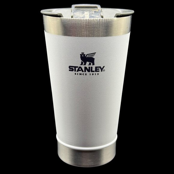 Stanley Classic Stay Chill Beer Pint 16 OZ White Tumbler Bottle Opener on Lid - Picture 1 of 10